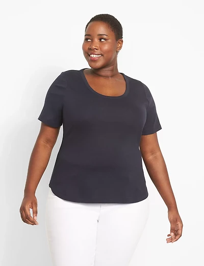 Classic Perfect Sleeve Scoop-Neck Tee