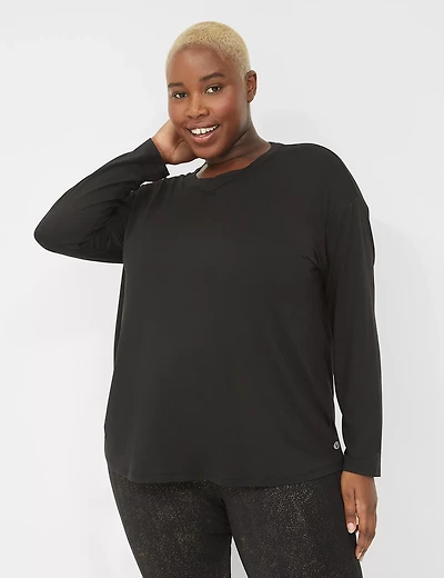 LIVI Soft Long-Sleeve Crew-Neck Recycled Tee