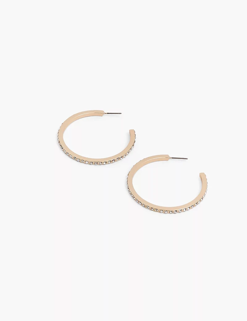 Pave Hoop Earrings Layered