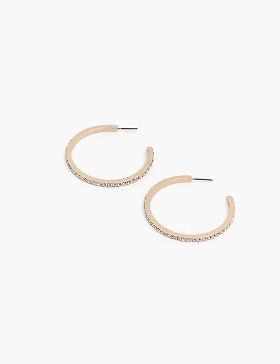 Pave Hoop Earrings Layered