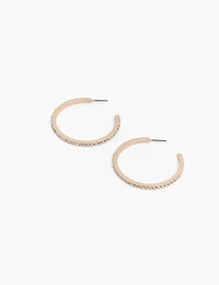 Pave Hoop Earrings Layered