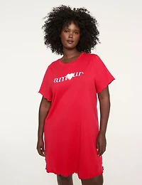 Comfy Cotton Lettuce-Hem Sleepshirt