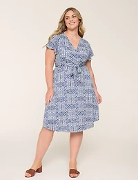 Lena Flutter-Sleeve Knit Dress