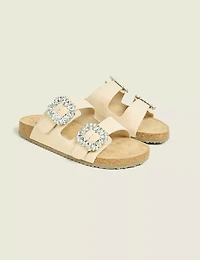 Dream Cloud Faux-Suede Embellished Slip-On Sandal