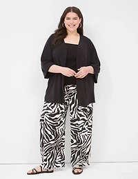 Pull-On Satin Wide Leg Pant