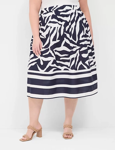 Printed Midi Skirt