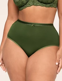 No-Show Lace-Back Full Brief Panty