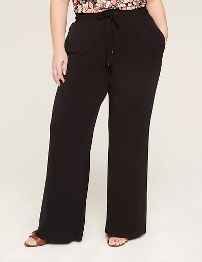 Matte Jersey Pull-On Wide Leg Pant