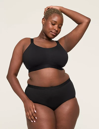 Cotton Scoop-Neck Lightly Lined No-Wire Bra