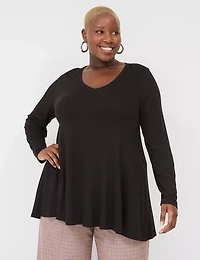 Swing Long-Sleeve V-Neck Tee