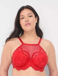 High-Neck Lightly Lined Balconette Bra