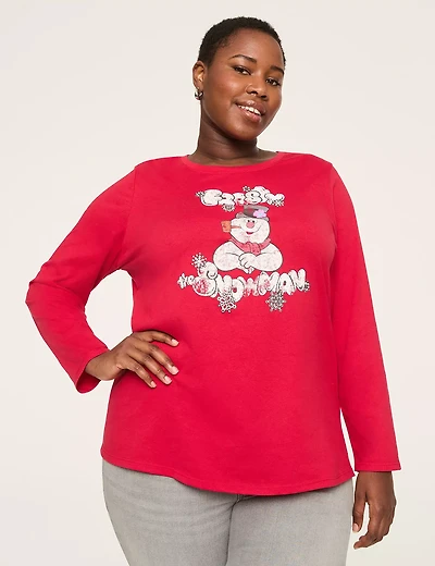 Shimmer Frosty The Snowman Long-Sleeve Graphic Tee