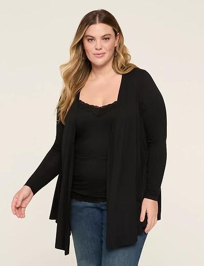 Open-Front Fit & Flare Overpiece