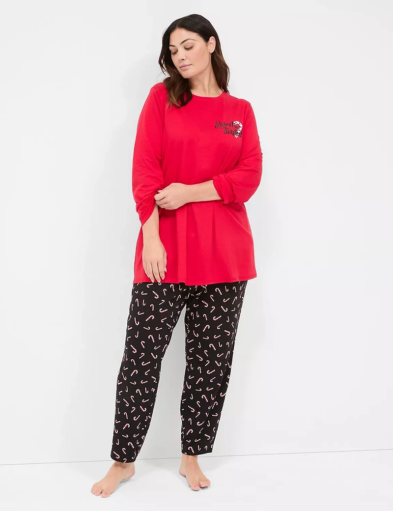 Comfy Cotton Tunic & Straight Leg Pant PJ Set