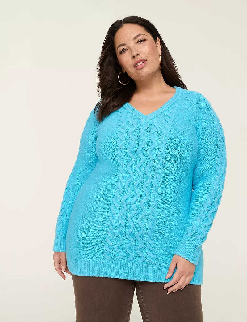 Cable Knit Lane Bryant Plus Size Sweaters Lane Bryant Cable Knit V - Main Image