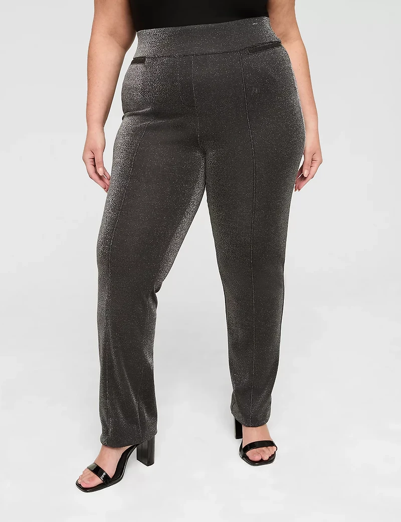 Pull-On Sparkle Ponte Straight Leg Pant