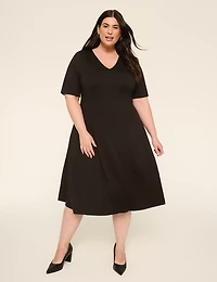 Ponte Perfect Sleeve A-Line Dress