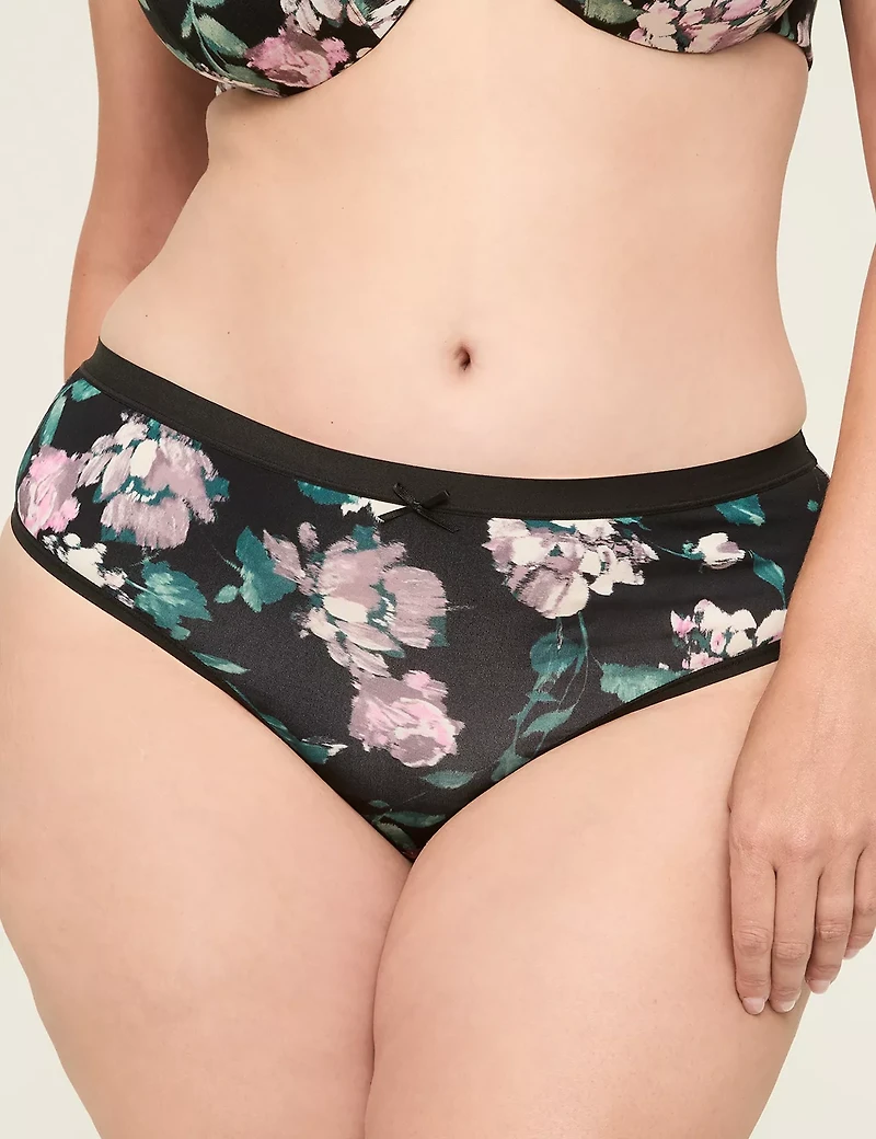 No-Show High Waist Thong With Lace Trim