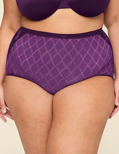 No-Show High-Waist Brief Panty With Lace