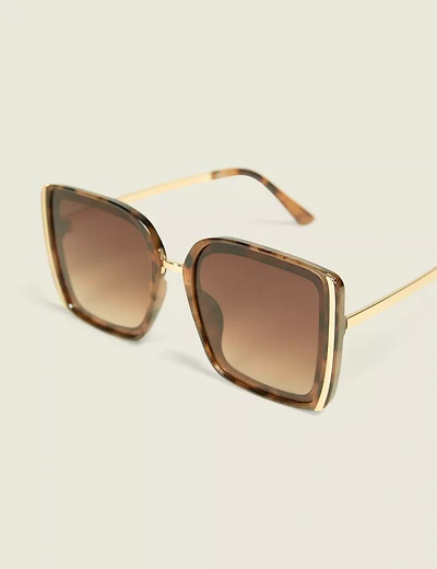 Goldtone Side-Detail Cateye Sunglasses