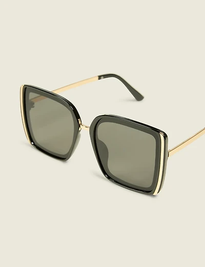 Goldtone Side-Detail Cateye Sunglasses