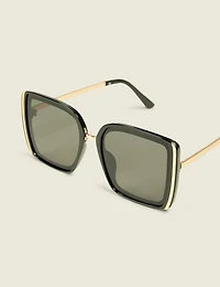 Goldtone Side-Detail Cateye Sunglasses