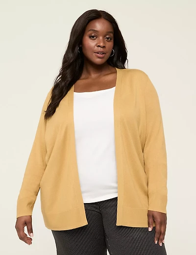 Modern Long-Sleeve Open-Front Cardigan