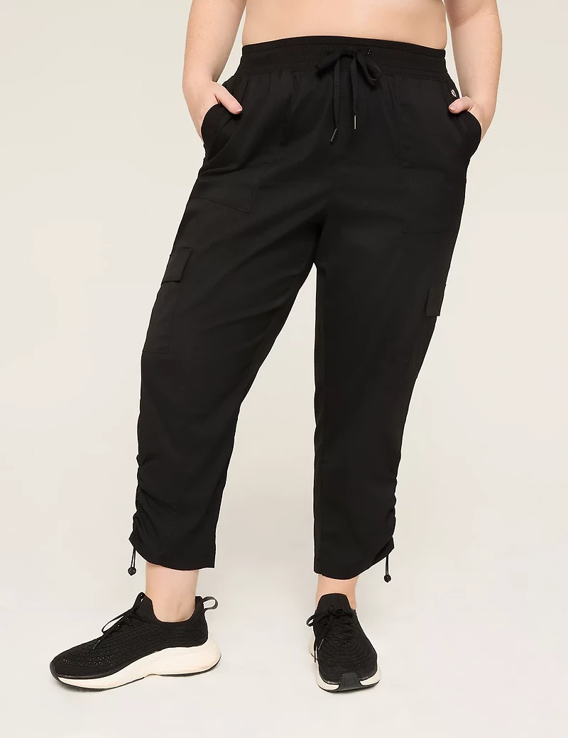 LIVI Woven Crop Bungee-Detail Pant