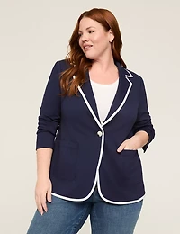 Ponte Contrast-Trim Blazer