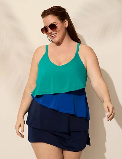 No-Wire Three-Tier Tankini Top