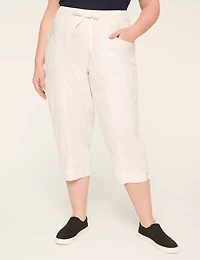 Slub Pull-On Crop Pant