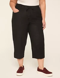 Slub Pull-On Crop Pant
