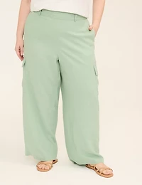 Linen Pull-On Cargo Relaxed Straight Pant