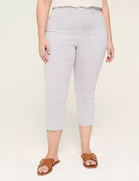 4-Season Stripe Slim Capri Pant