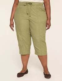 Slub Pull-On Cargo Crop Pant