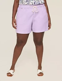 Pull-On Knit Denim Shorts