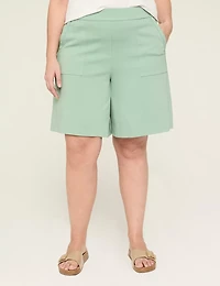 Pull-On Ponte Wide Leg Trouser Shorts