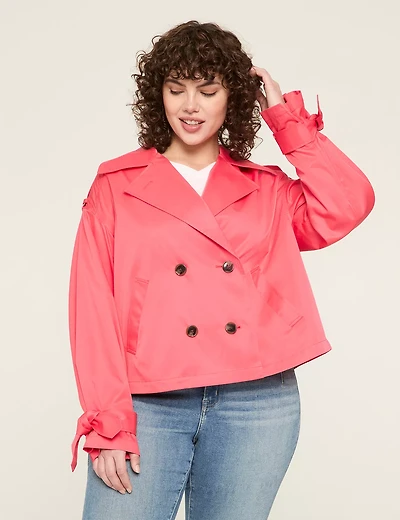 Swing-Back Short Lightweight Trench Coat