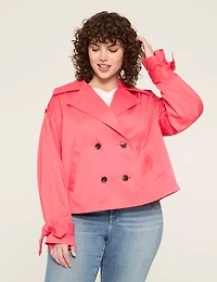 Swing-Back Short Lightweight Trench Coat