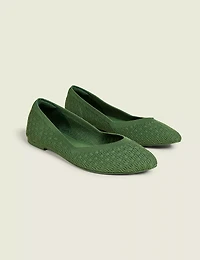 Stretch Knit Pointed Toe Ballet Flat