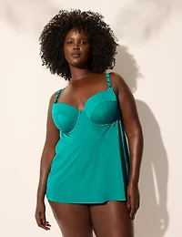 Underwire Balconette Chain-Detail Tankini Top