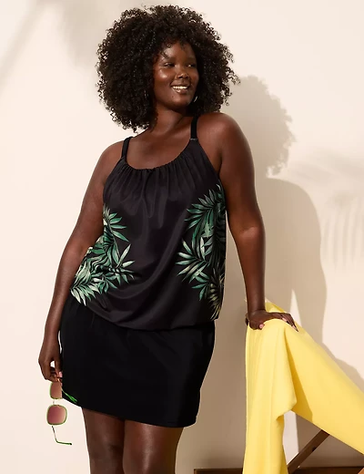 No-Wire Blouson Tankini Top