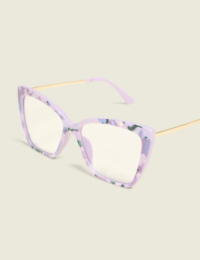 Purple Marble Cateye Reading Glasses
