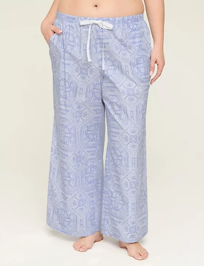 Cotton Poplin Wide Leg Pant