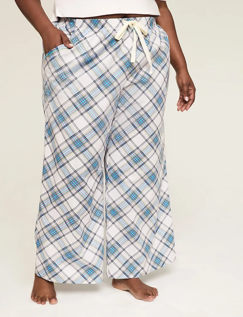 Cotton Poplin Wide Leg Pant