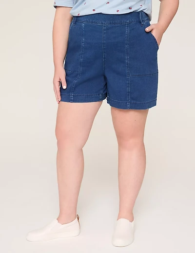 Pull-On Fit Lightweight Denim Short