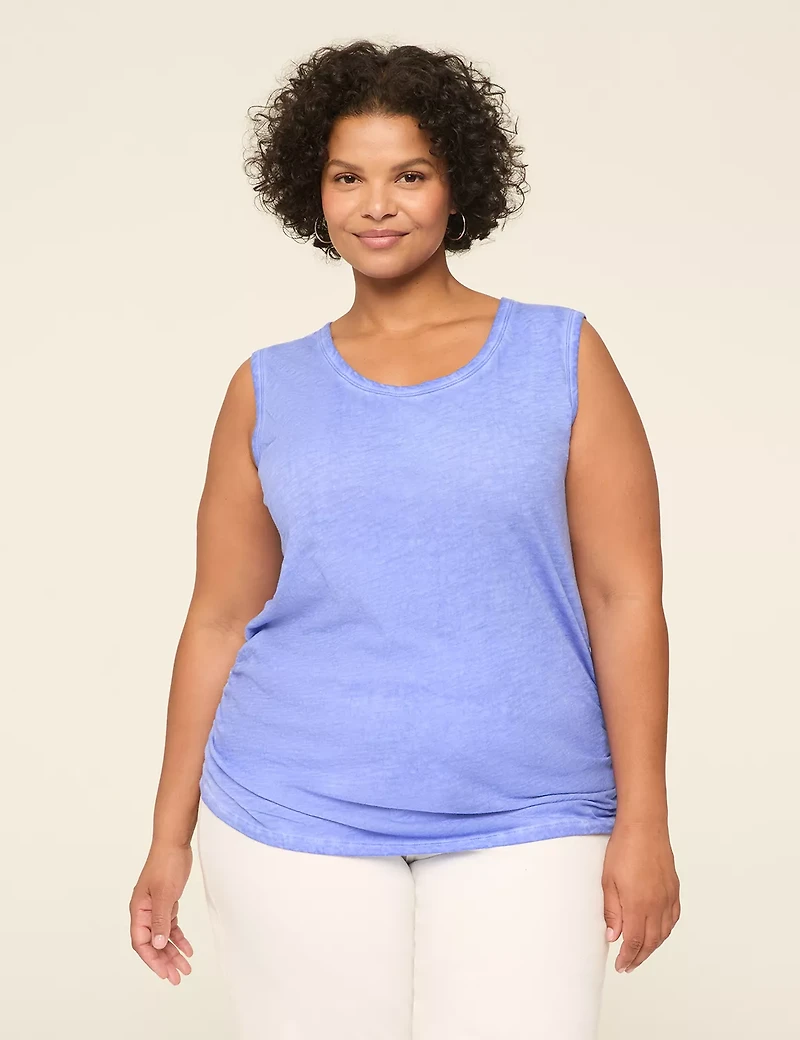 Scoop-Neck Side-Ruched Tank