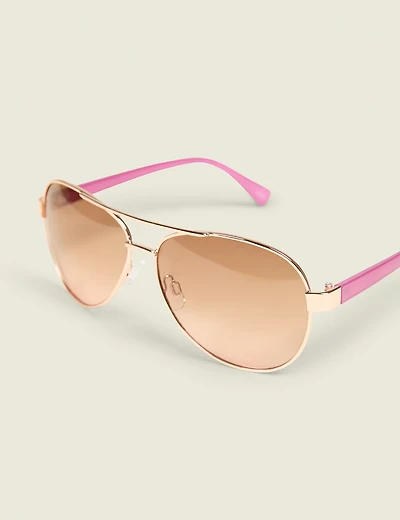 Rose Goldtone Aviator Sunglasses