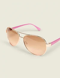 Rose Goldtone Aviator Sunglasses