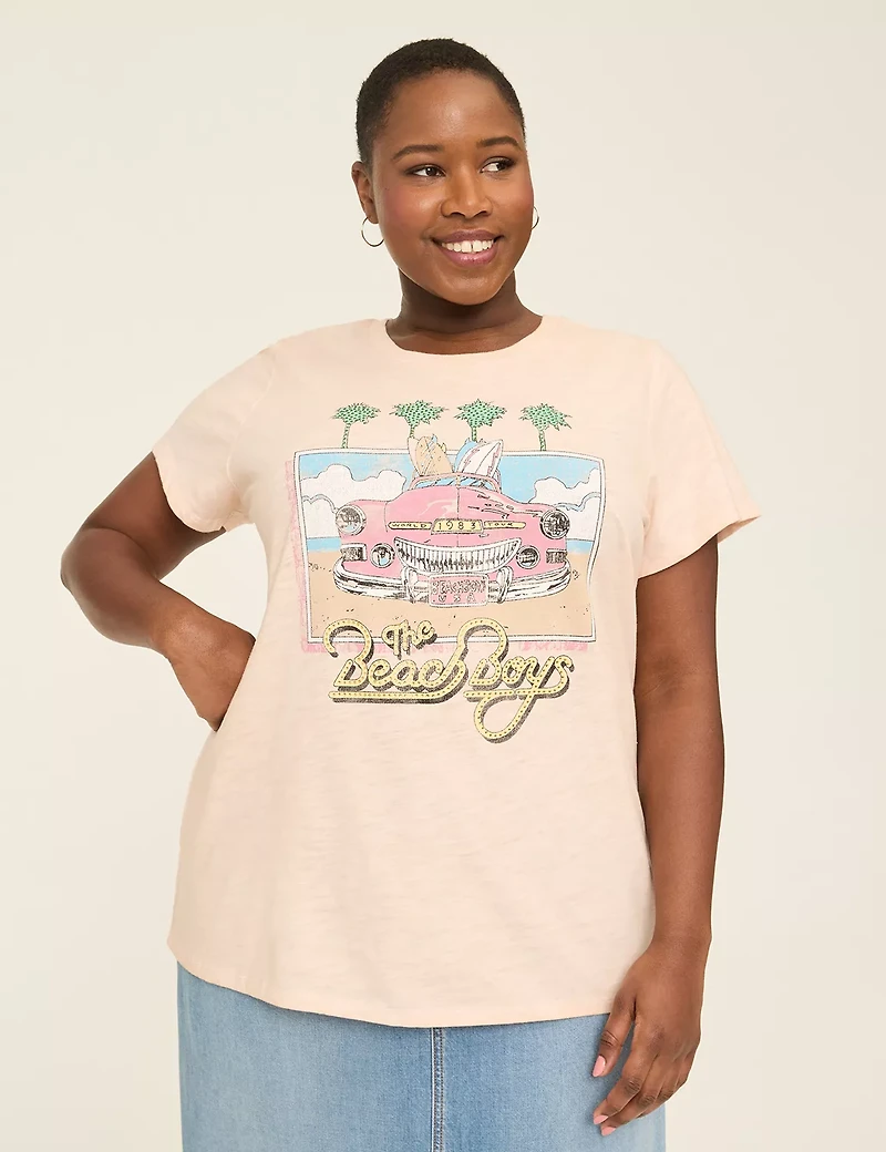 Embellished Beach Boys Graphic Tee